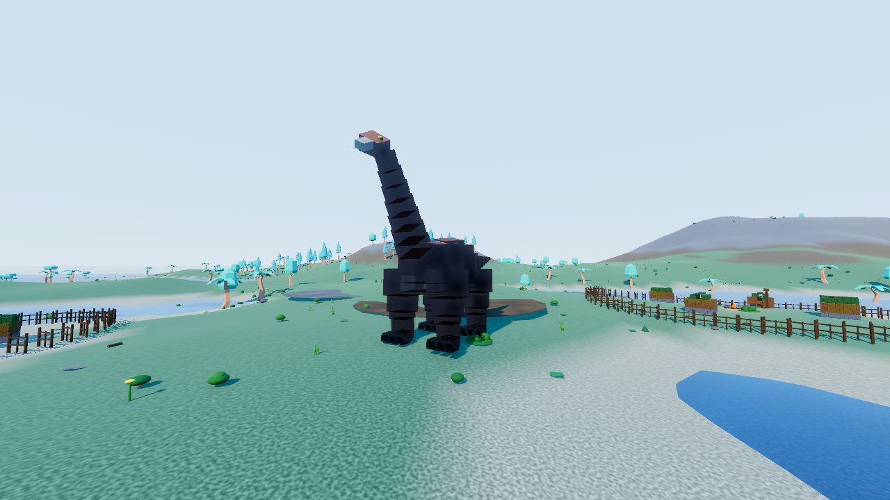 In-engine brachiosaurus on the plains